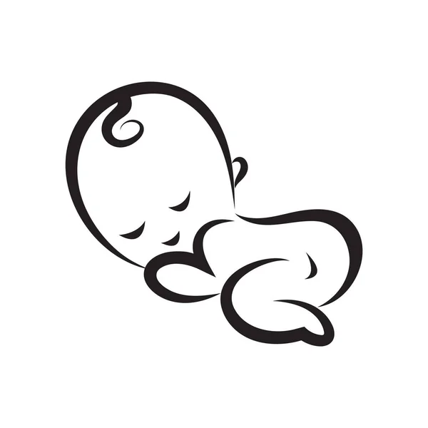 Σχεδιασμός Πρότυπου Εικονιδίου Φορέα Λογότυπου Μωρού — Διανυσματικό Αρχείο