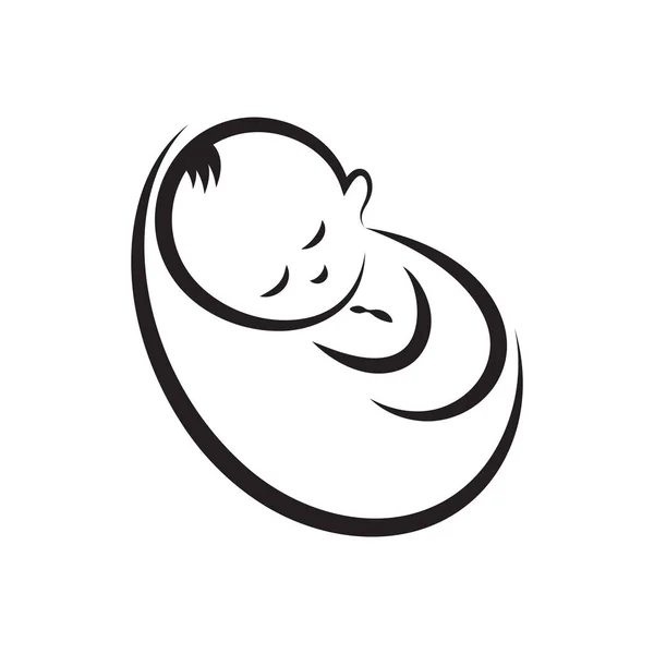 Baby Logo Vector Icono Templatedesign — Vector de stock