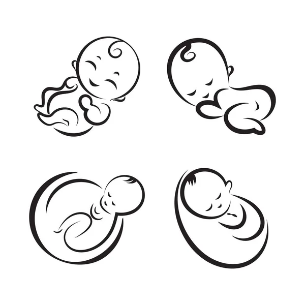 Baby Logo Vector Icono Templatedesign — Archivo Imágenes Vectoriales