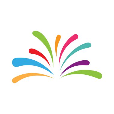 Firework logo vektör şablonu çizim tasarımı