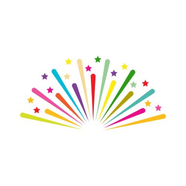 Firework logo vektör şablonu çizim tasarımı