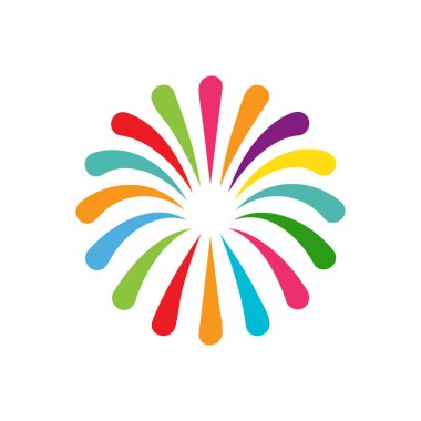 Firework logo vektör şablonu çizim tasarımı