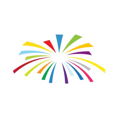 Firework logo vektör şablonu çizim tasarımı