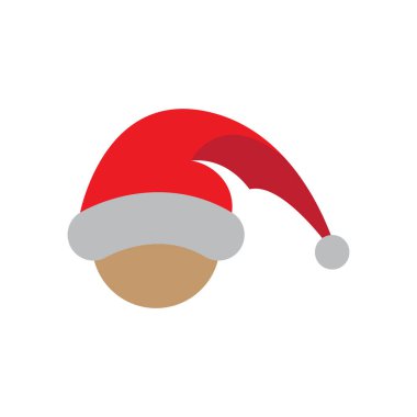 Gölgeli Noel Baba Şapkası. Yeni Yıl Kırmızı Şapkası İzole Edildi