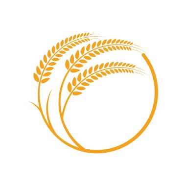 Tarım buğday logosu vektör ikonu tasarımı