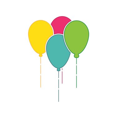 Balon logosu basit vektör şablonu çizimi