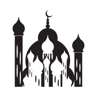 İslam logosu, Cami simgesi vektör şablonu