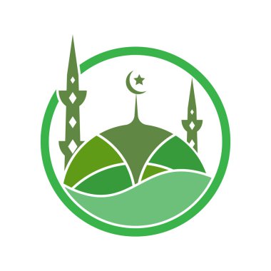 İslam logosu, Cami simgesi vektör şablonu