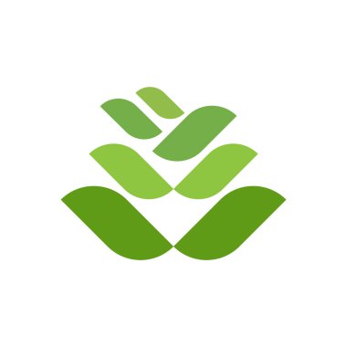 Eko Ağacı Yaprak Logosu Şablon Çizimi