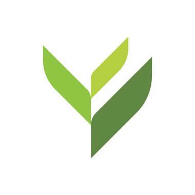 Eko Ağacı Yaprak Logosu Şablon Çizimi