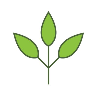 Eko Ağacı Yaprak Logosu Şablon Çizimi