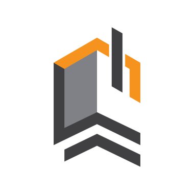 İş yeri tabelası için Emlak ve İnşaat Logosu Tasarımı. Vektör Logosu 