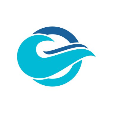Su dalgası simgesi Logo şablonu vektör