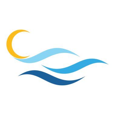 Su dalgası simgesi Logo şablonu vektör