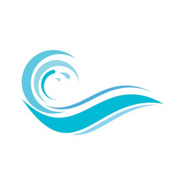Su dalgası simgesi Logo şablonu vektör