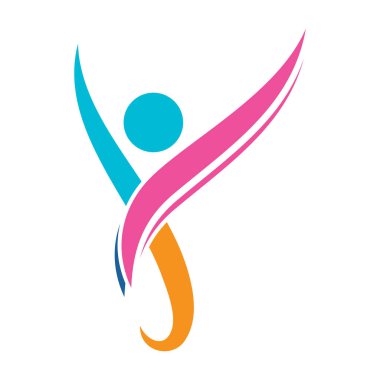 Sağlıklı Yaşam İnsanları Logosu vektör simgesini şablonladı