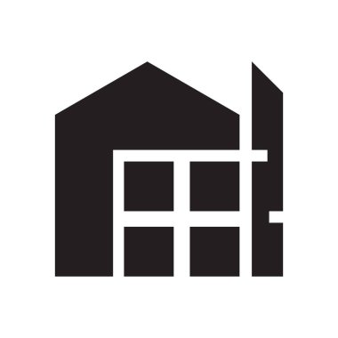 İş yeri tabelası için Emlak ve İnşaat Logosu Tasarımı. Vektör Logosu 