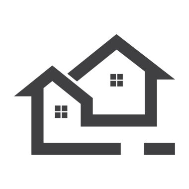 İş yeri tabelası için Emlak ve İnşaat Logosu Tasarımı. Vektör Logosu 