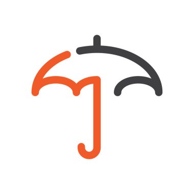 şemsiye logosu vektör şablonu çizim tasarımı