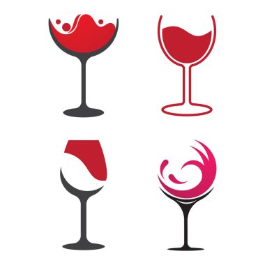 Şarap Glass Logo Şablonu Resim Tasarımı