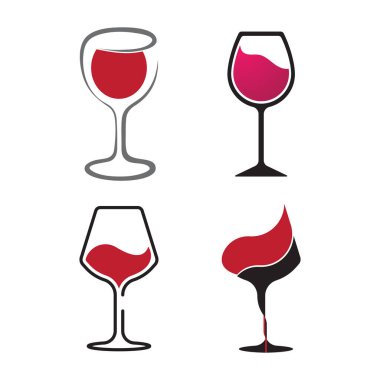 Şarap Glass Logo Şablonu Resim Tasarımı