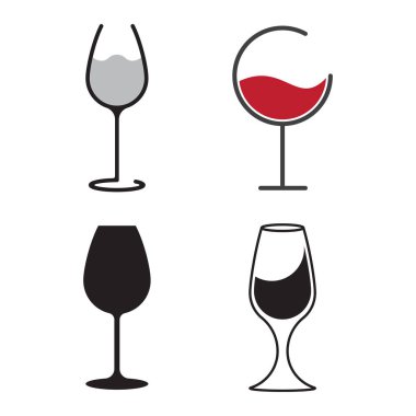 Şarap Glass Logo Şablonu Resim Tasarımı