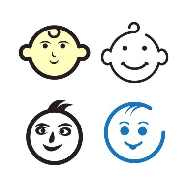 Bebek bakımı logosu vektör simgesi şablonu