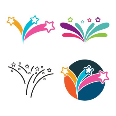 havai fişek logosu simge çizimi tasarımı