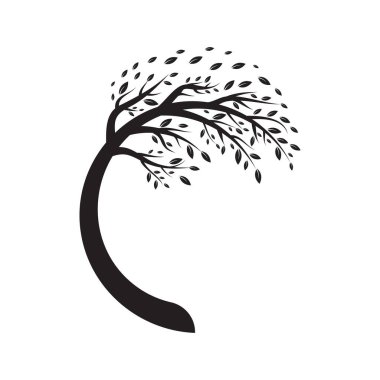Ağaç logosu ekolojik büyüme vektör şablonu simgesi