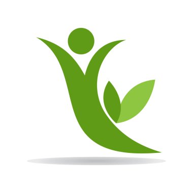 Sağlıklı yaşam logosu şablonu yeşil resim tasarımı