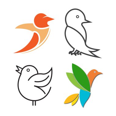 Kuş Logosu Şablonu vektör çizimi tasarımı