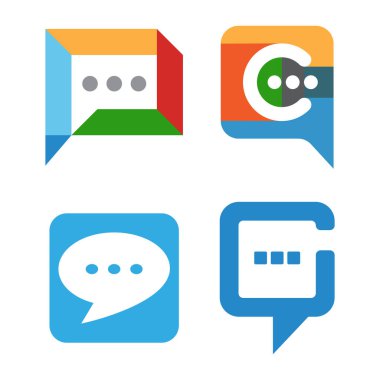 Chat social speech logo template icon 