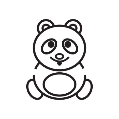Panda Loggo Şablonu Simge Çizim Tasarımı