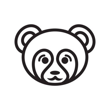 Panda Loggo Şablonu Simge Çizim Tasarımı