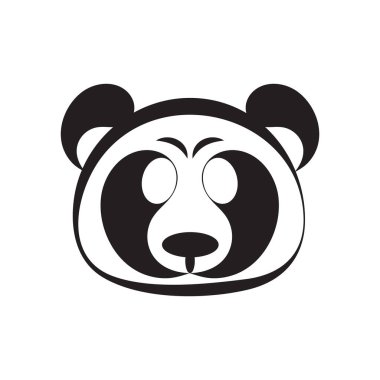 Panda Loggo Şablonu Simge Çizim Tasarımı