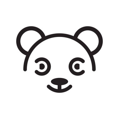 Panda Loggo Şablonu Simge Çizim Tasarımı