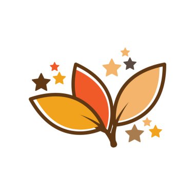 Sonbahar Akçaağaç sembolü resimleme tasarımı