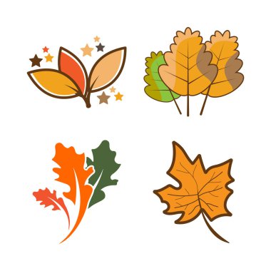 Sonbahar Akçaağaç sembolü resimleme tasarımı