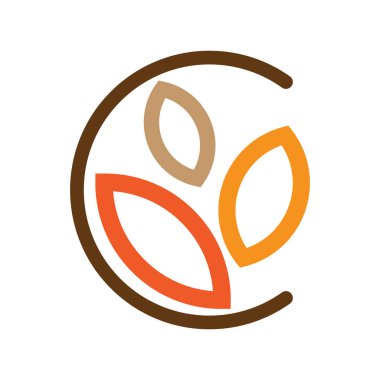 Sonbahar yaprağı logo şablonu resimleme simgesi tasarımı