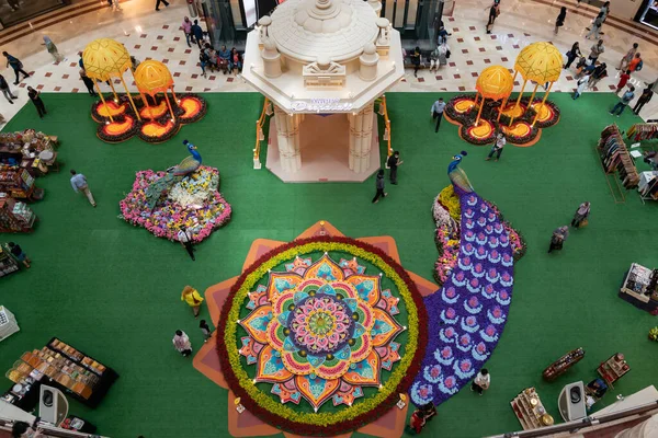 Kuala Lumpur Malaysia Oktober 2022 Färgglada Diwali Rangoli Dekoration Suria — Stockfoto