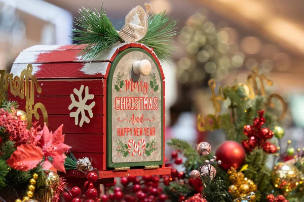 Hermosa Feliz Navidad Feliz Año Nuevo Caja Cartas —  Fotos de Stock