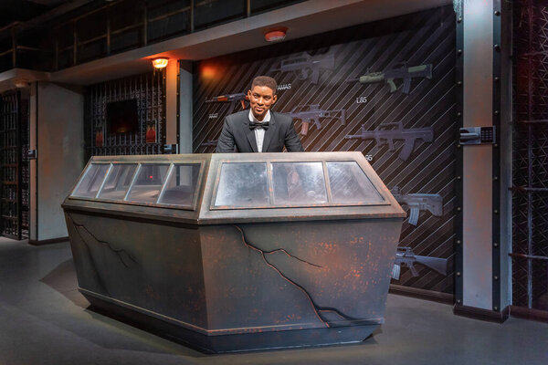 Shah Alam, Malaysia - April 17,2023 : Will Smith's wax figure displayed at Red Carpet 2 in I-City Shah Alam.