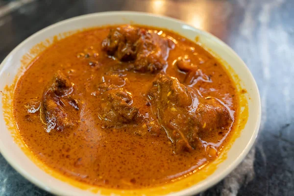 Nahaufnahme Des Indischen Essens Huhn Tikka Masala — Stockfoto