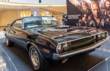 Petling Jaya - Malezya: 6 Ekim 2023: Fast X 'in Dodge Challenger RT arabası ayrıca Fast Furious 10 olarak da bilinir..