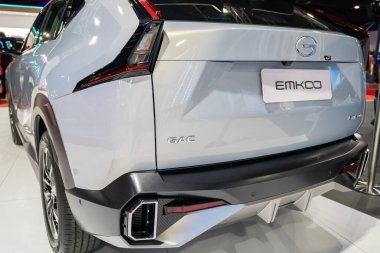Serdang, Malezya - 24 Mayıs 2024: Maeps Serdang 'da Malezya Otomotiv' de sergilenen GAC Emkoo arabası.