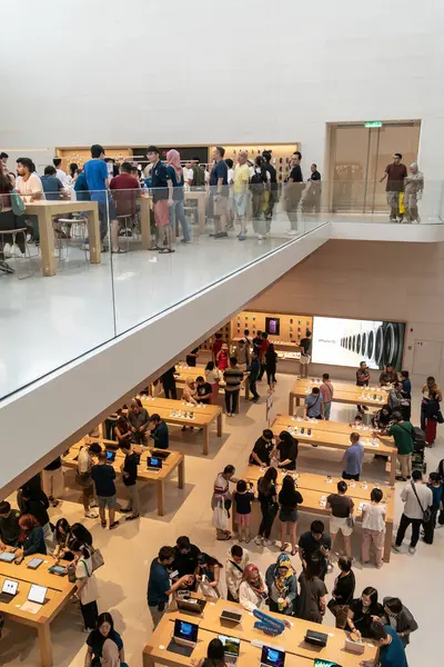 stock image KL, Malaysia- September 1, 2024 : People can seen exploring around Apple The Exchange TRX. It is the first Apple Store location in Malaysia, located within Kuala Lumpur's new Tun Razak Exchange (TRX)