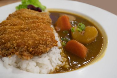 Tori Katsu Körili Tavuk Pirinci 'nin yakın plan görüntüsü