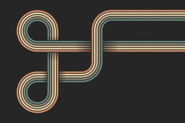 Soyut renkli çarpık disko çizgileri dekoratif arka plan. Moda retro illüstrasyon tasarımı