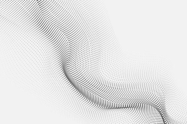 Action Particulaire Abstraite Conception Fond Futuriste Avec Forme Pointillée — Image vectorielle