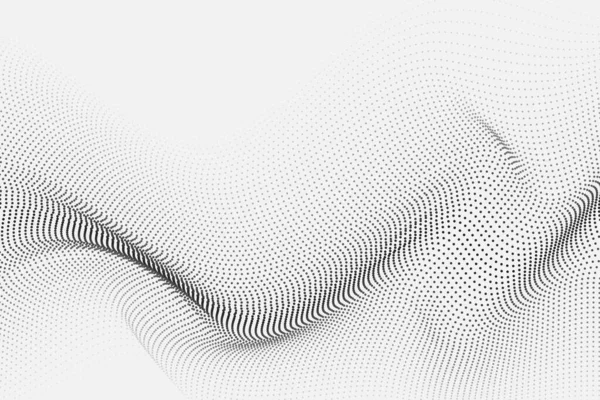 Αφηρημένη Δυναμική Ροή Των Κουκίδων Λευκό Φόντο Φουτουριστικό Απλό Σχέδιο — Διανυσματικό Αρχείο